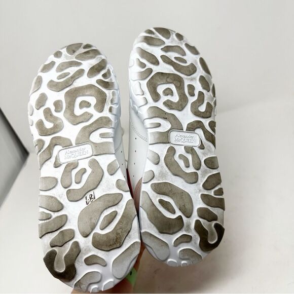 Alexander Mcqueen Court Leather Red Suede Sneakers 39.5 - Picture 10 of 14